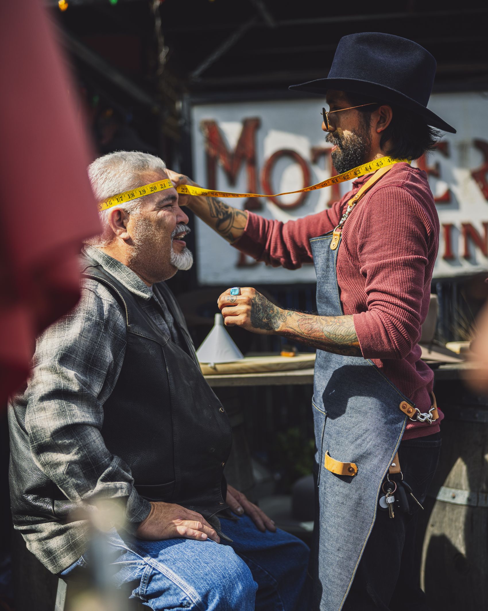 Measuring a guest's head at a West & Hide popup